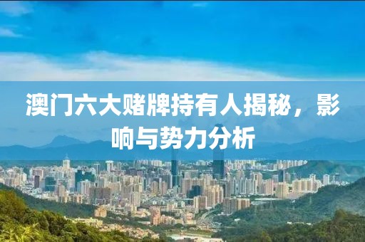澳门六大赌牌持有人揭秘，影响与势力分析
