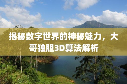 揭秘数字世界的神秘魅力，大哥独胆3D算法解析