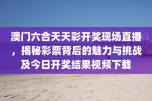 澳门六合天天彩开奖现场直播，揭秘彩票背后的魅力与挑战及今日开奖结果视频下载
