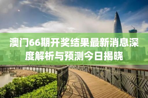 澳门66期开奖结果最新消息深度解析与预测今日揭晓