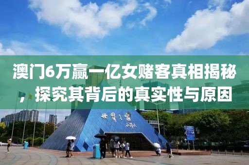 澳门6万赢一亿女赌客真相揭秘，探究其背后的真实性与原因