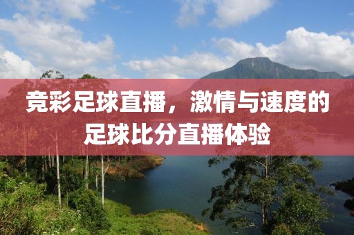 竞彩足球直播，激情与速度的足球比分直播体验