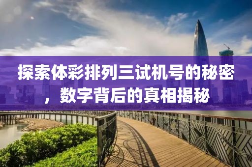 探索体彩排列三试机号的秘密，数字背后的真相揭秘
