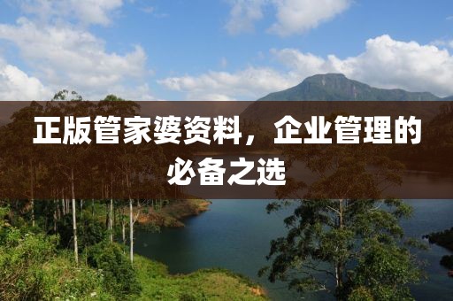 正版管家婆资料，企业管理的必备之选