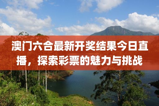 澳门六合最新开奖结果今日直播，探索彩票的魅力与挑战