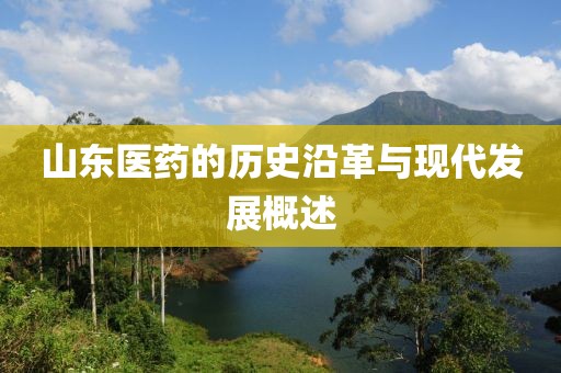 山东医药的历史沿革与现代发展概述