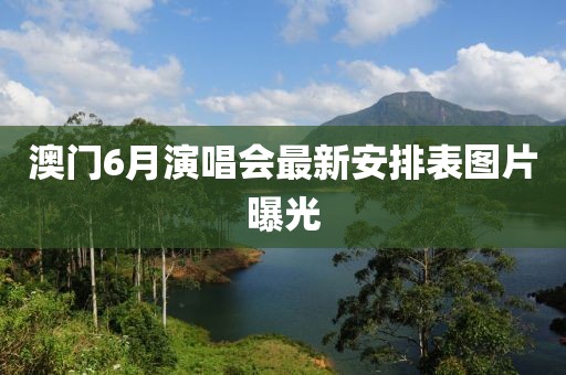 澳门6月演唱会最新安排表图片曝光
