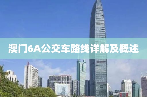 澳门6A公交车路线详解及概述