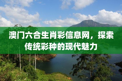 澳门六合生肖彩信息网，探索传统彩种的现代魅力